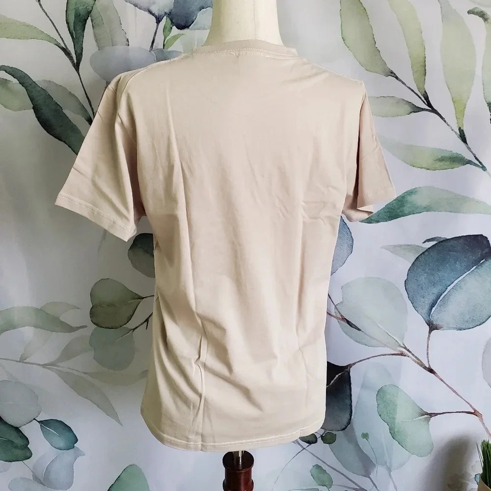 Easter Mom Bunny Tee w/ Leopard Print sz S - Picture 3 of 5